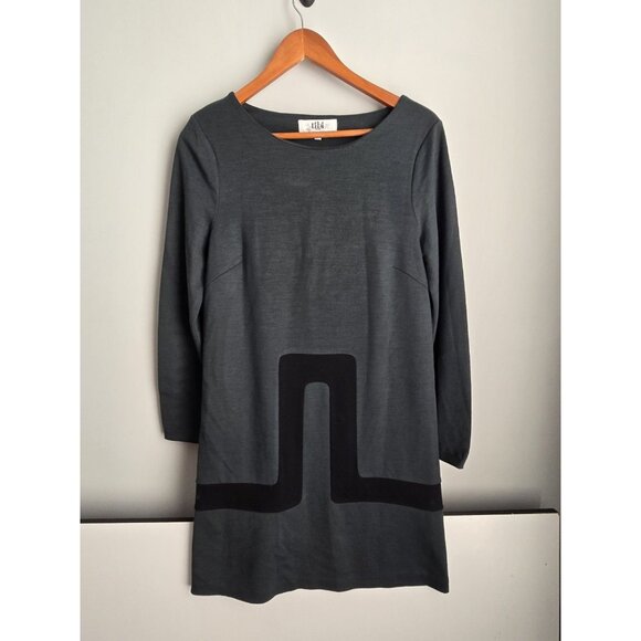 Tibi Dress Women’s Size 6 Dark Gray Shift Knit Pockets Short - Picture 1 of 3